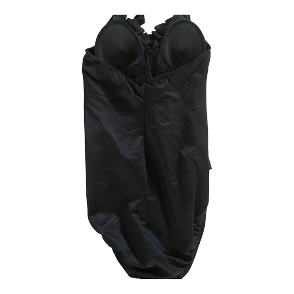 Miraclesuit womens one piece neck tie ruffle front black fits Small to medium - Picture 8 of 13